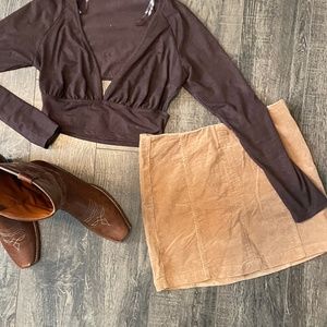 Corduroy mini skirt